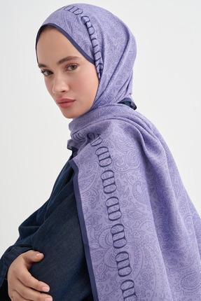 carell Elenora Monogram Floş Şal Lila
