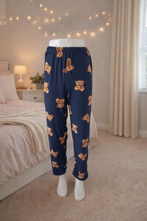 SareTekstilGiyim Süet Ayıcıklı pijama altı