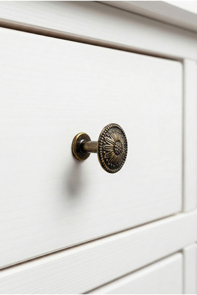 BERFİNO 5'li Antik Sarı Mobilya Düğmesi – Çekmece Dolap Komodin Kulpu – Vinta...