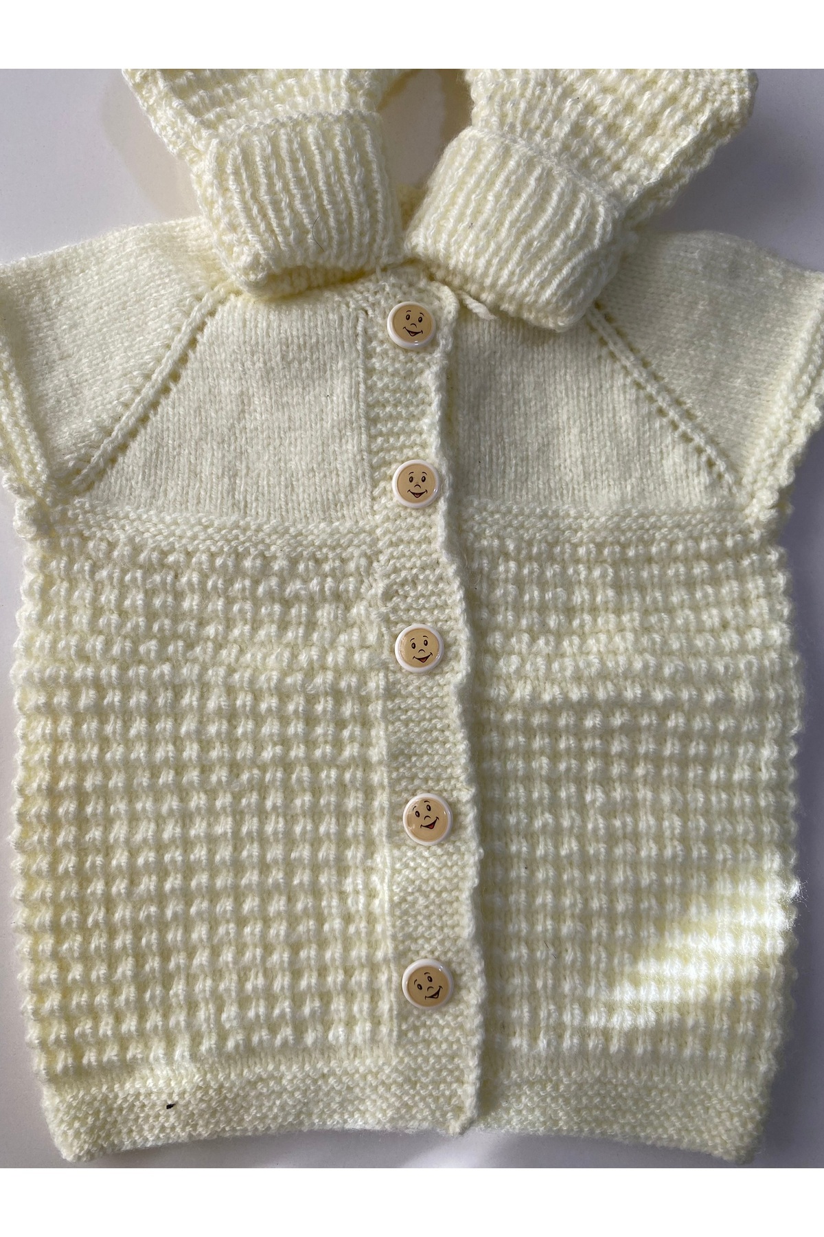 GoyceFashion %100 El Örmesi Anti Alerjik Yelek ve Patikten Oluşan 2'li Kız Bebek Seti fotoğrafı 2 (önizleme)