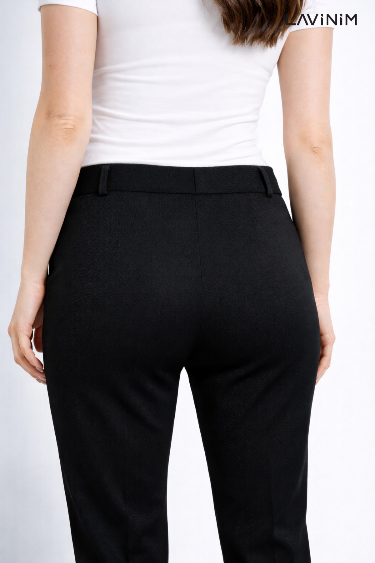 LAVİNİM  Kadın Yüksek Bel Dar Paça Bilek Boy Palazzo Pantolon - Görsel 6