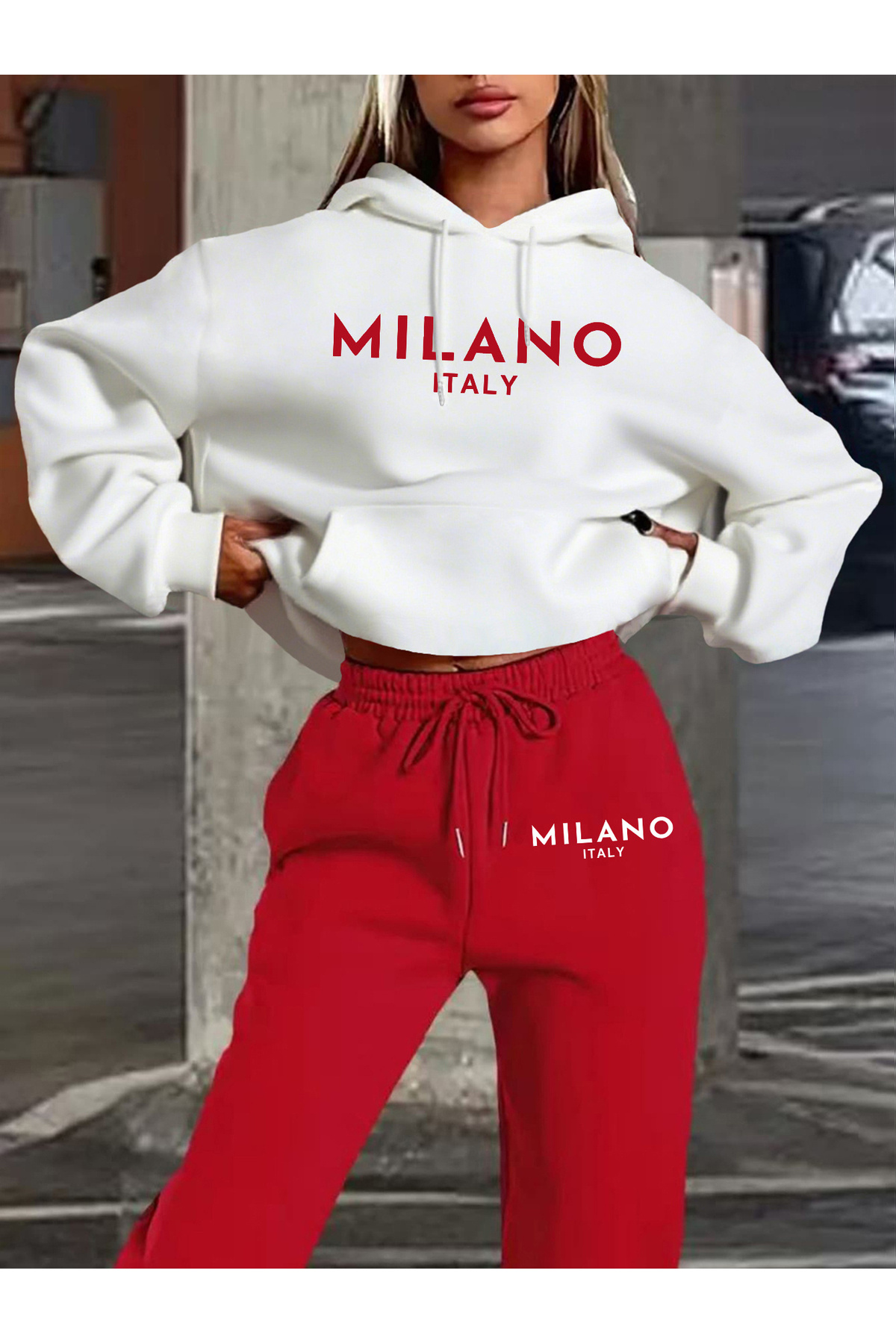 mercoledi Set de trening cu imprimeu Mix Baskılı Swea tricou (parte de sus și...