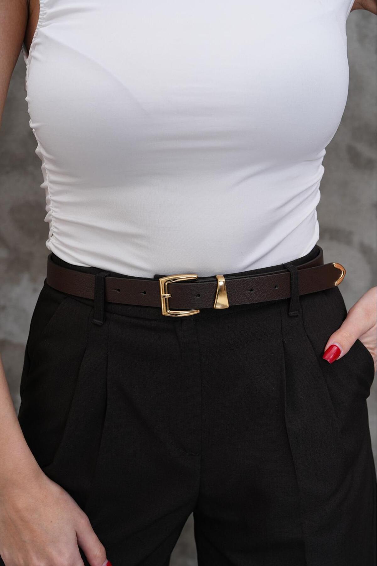 Gold Buckle Bridge End Suit Women Pants Belt Dress Belt Shirt Belt Jacket Belt