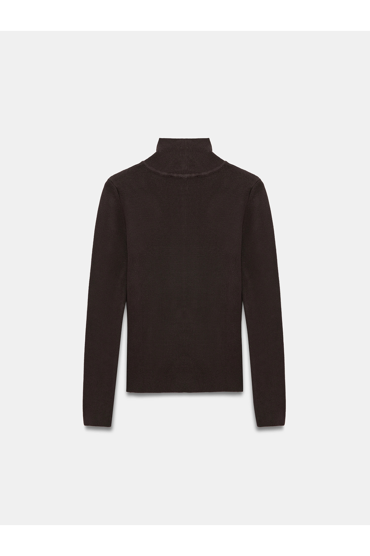 URİS  Kadın Acı Kahverengi Dik Yaka Çıtçıtlı Uzun Kol Triko Kazak - Görsel 7