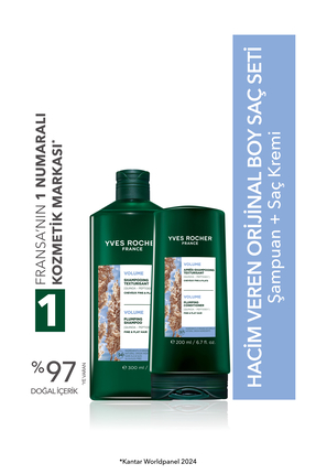 Yves Rocher Hacim Veren Orjinal Boy Saç Seti- Şampuan 300 ml & Saç Kremi 200 ml
