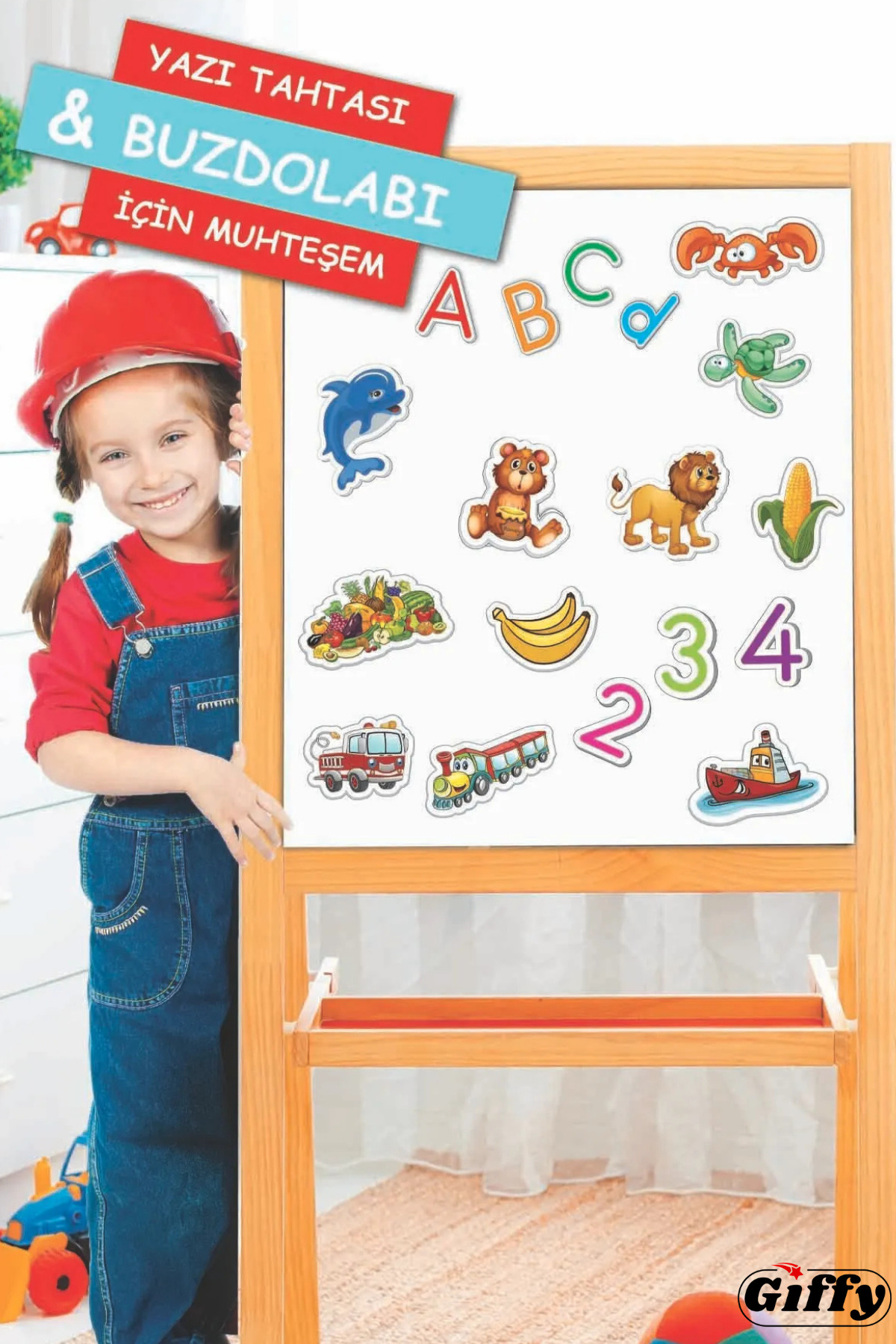 giffy Oyuncak Manyetik Mıknatıslı 30 Parça Hayvanlar ve 26 Parça Sebze Meyveler Eğitici Set Magnet fotoğrafı 5 (önizleme)