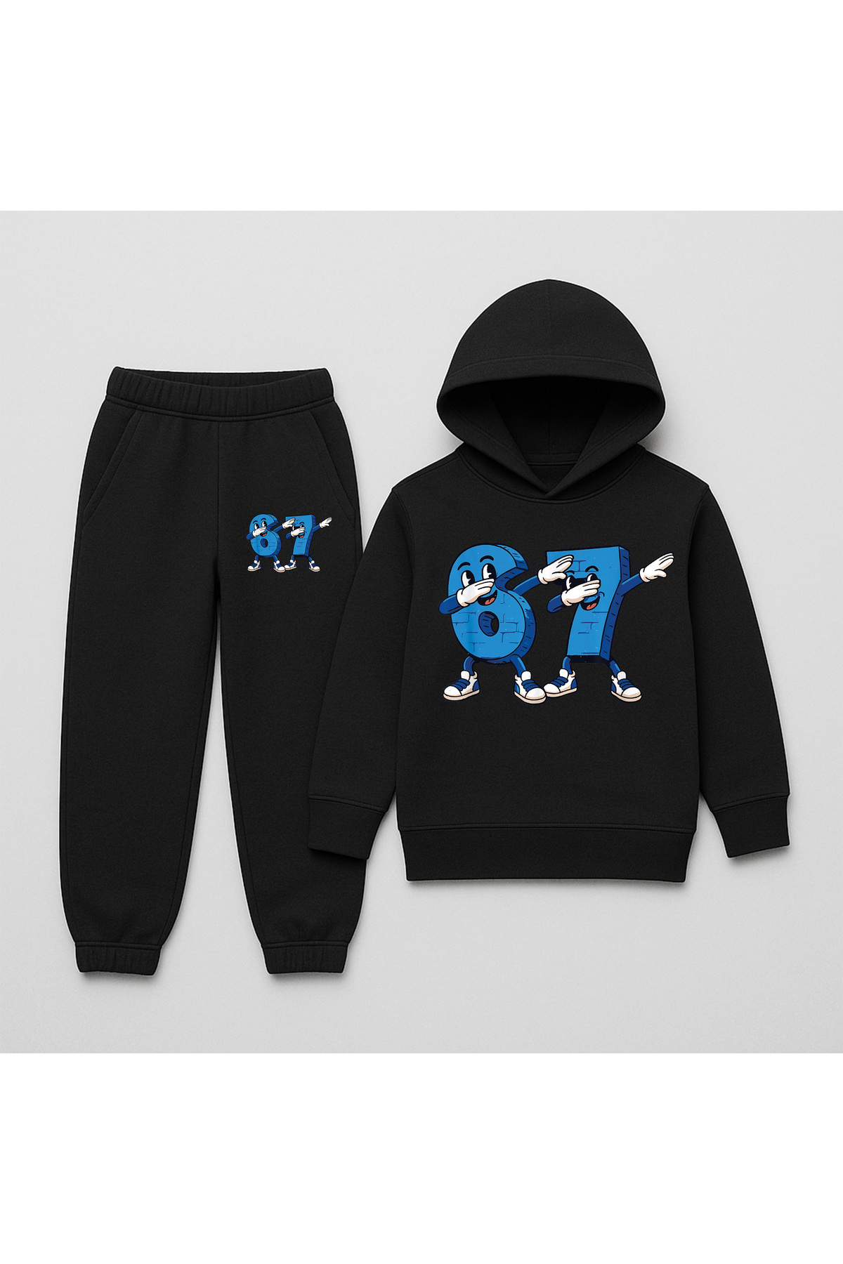 Six SEVEN PRINTED CHILDREN 'S TRACKSUIT, 67 DESIGN hoodie 2 piece set