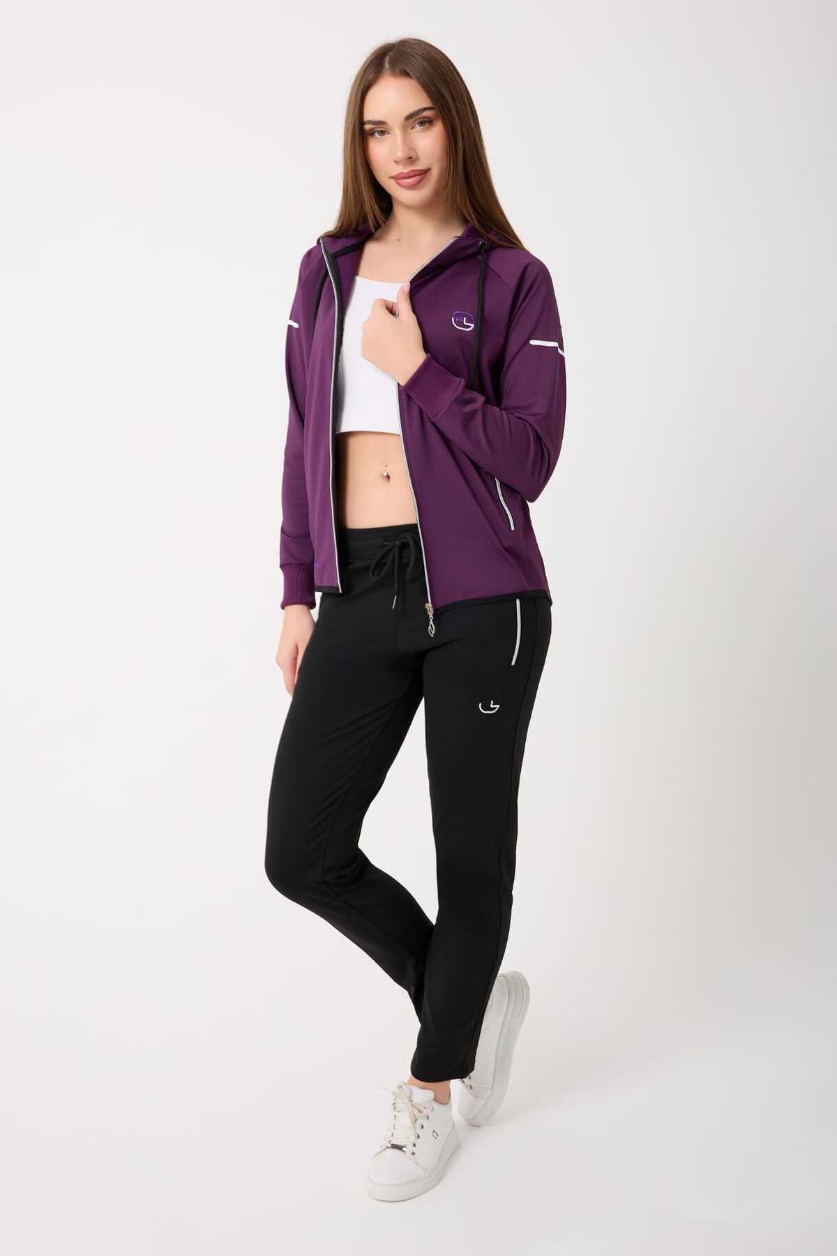 Yeni Sezon Şık Perfect Fit Eşofman Takımı — بنفش B5722 — تصویر 5 از 7