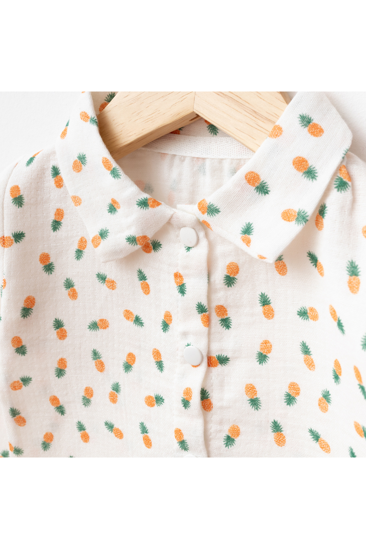 tinibud GOTS Sertifikalı Ananaslı %100 Organik Pamuk Müslin Yenidoğan Hastane Çıkışı Seti Şık Hediye Paketli fotoğrafı 2 (önizleme)