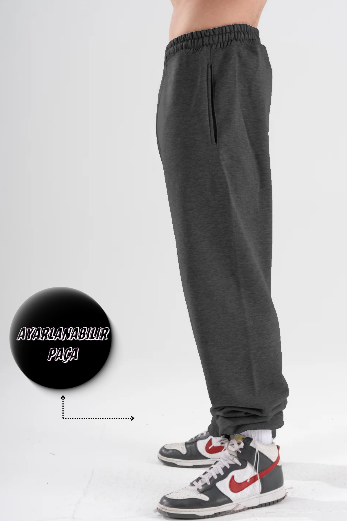 BSBSPOR Unisex Erkek Kadın Uyumlu Kolay Kombinlenebilir Ayarlanabilir Paçalı Rahat Günlük Eşofman Altı görsel 8