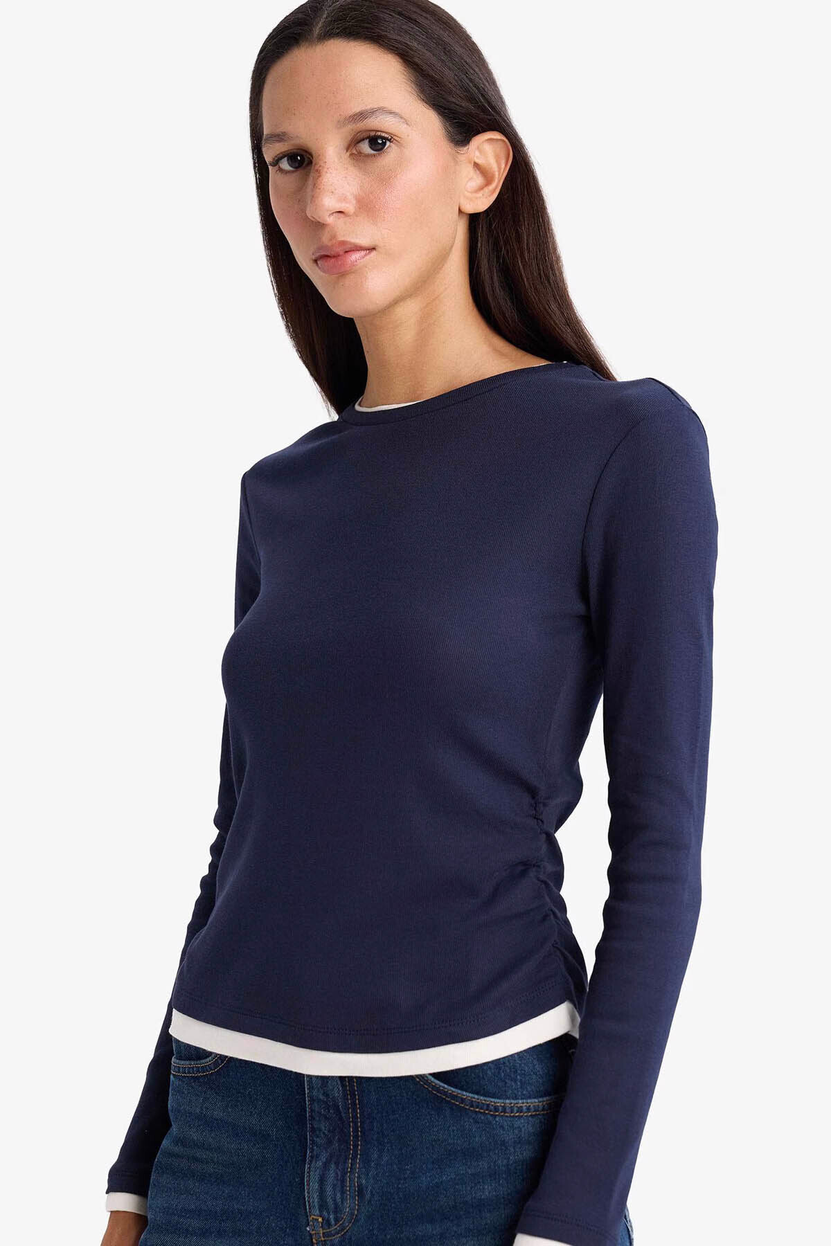 Defacto Women's Sweat E6548Ax/Nv245 Navy