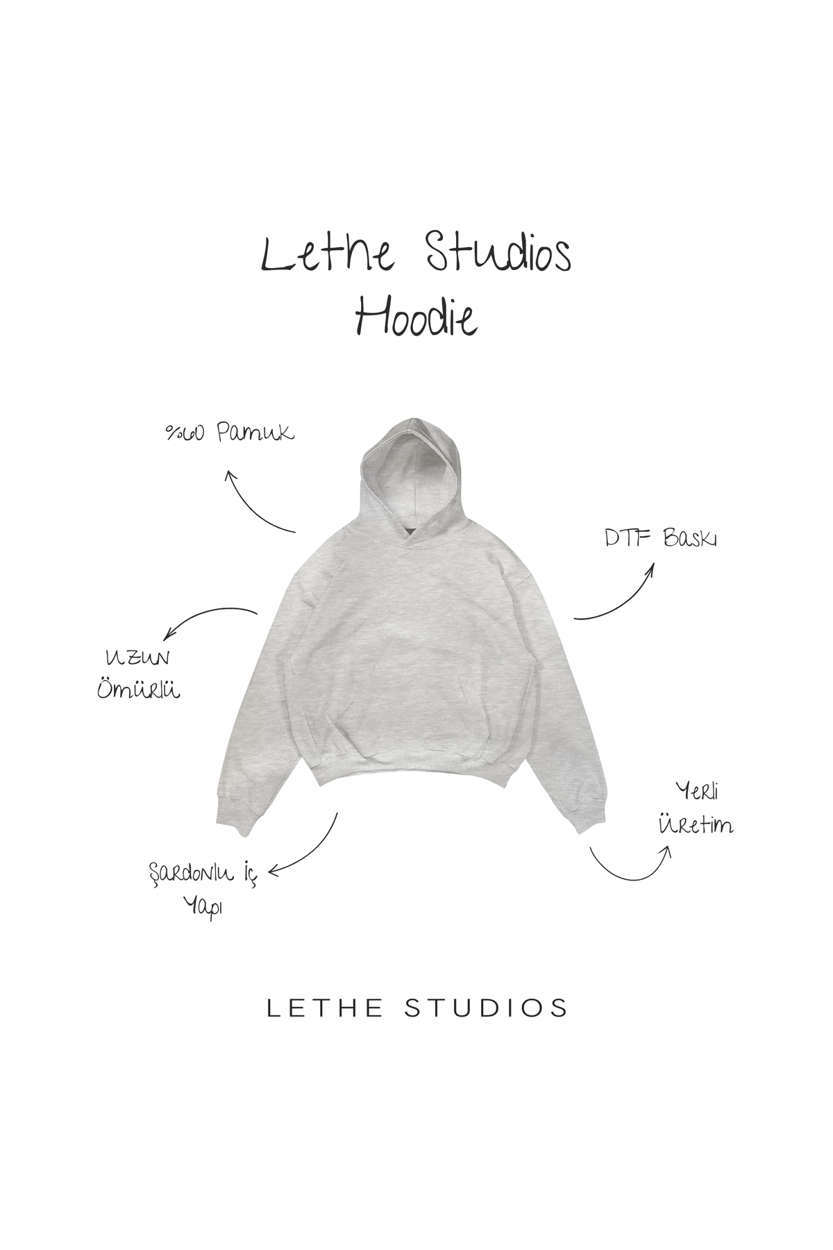 lethestudios  Angel Baksılı Kapüşonlu Hoodie - Görsel 3