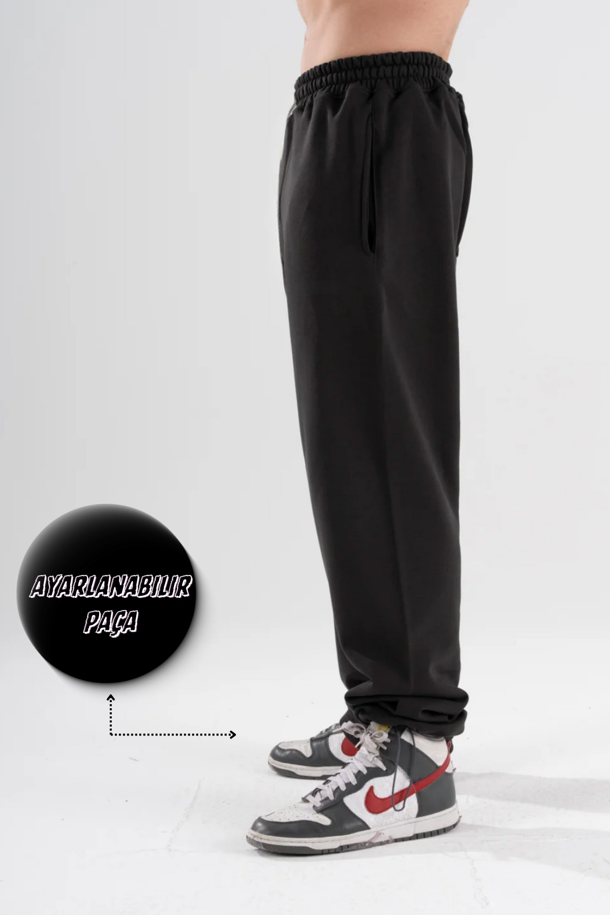 BSBSPOR Unisex Erkek Kadın Uyumlu Kolay Kombinlenebilir Ayarlanabilir Paçalı Rahat Günlük Eşofman Altı görsel 7