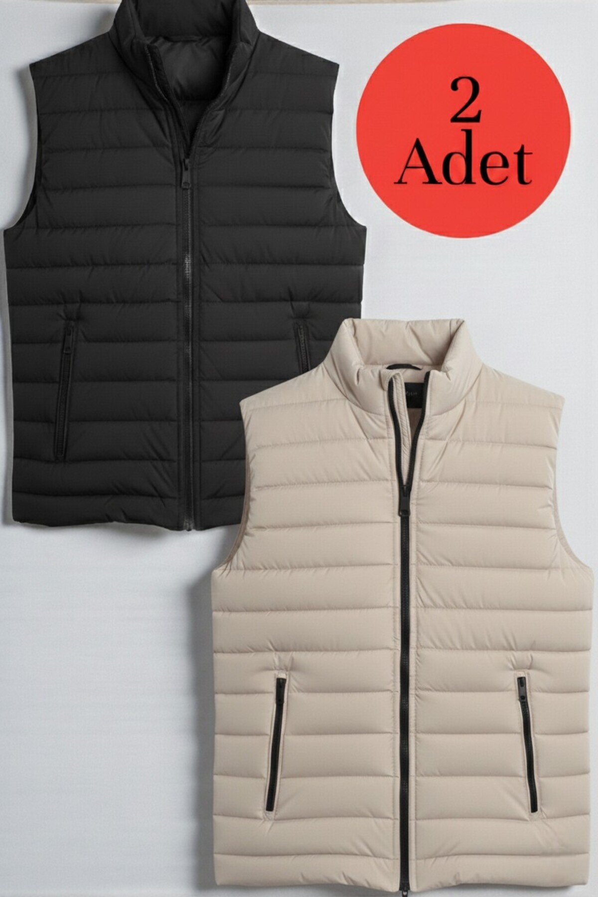 Gameyal  2 Adet Erkek Kapitone Astarlı Çift Cepli Şişme Yelek