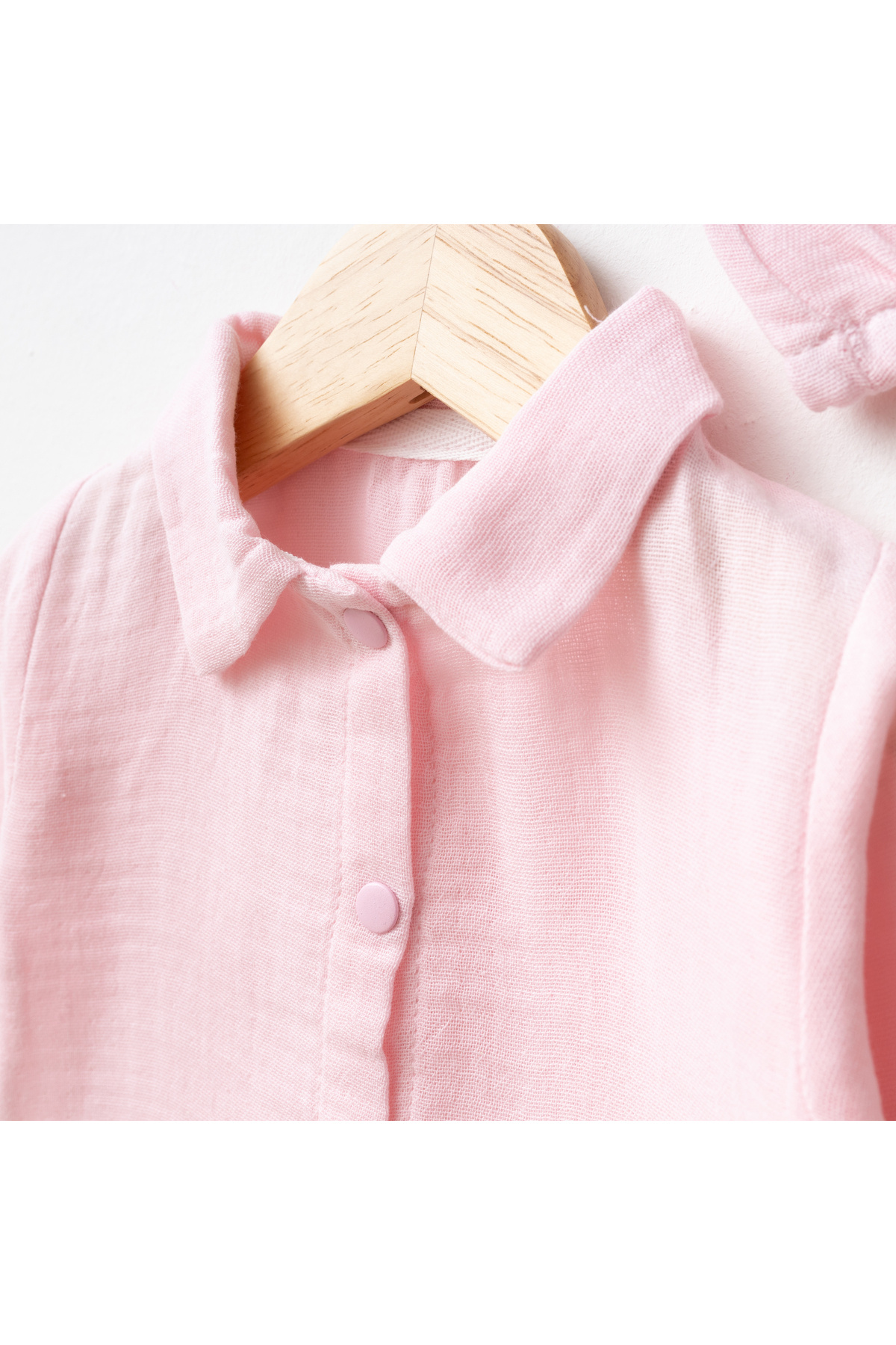 tinibud GOTS Sertifikalı Bebe Pembe %100 Organik Pamuk Müslin Yenidoğan Hastane Çıkışı Seti Şık Hediye Paket fotoğrafı 2 (önizleme)