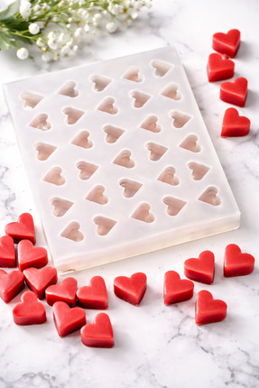 Helis Craft 30’lu Mini Kalp Silikon Kalıp – Sabun, Mum, Epoksi & Kokulu Taş Y...