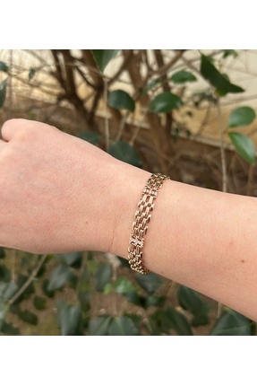 Veloura Acc. Premium Çelik Zirkon Taşlı Rose Ton Zarif Bileklik