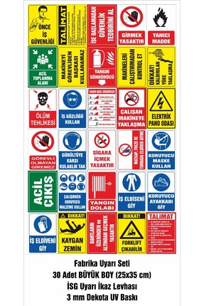 Medya UV Fabrika Uyarı Seti 30'lu 25x35 3mm Dekota U.V Baskı