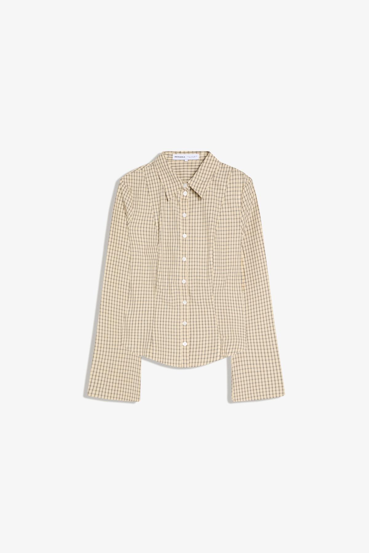 Bershka  İspanyol kollu dar kesim gömlek - Görsel 5