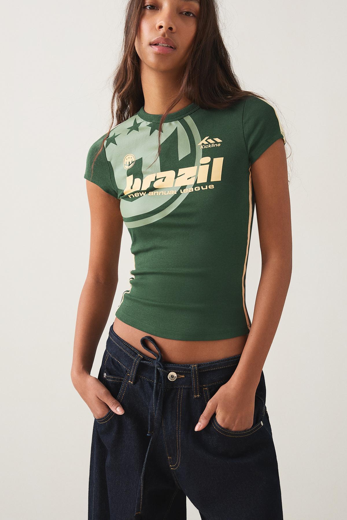 Bershka  Kısa kollu spor baskılı tişört