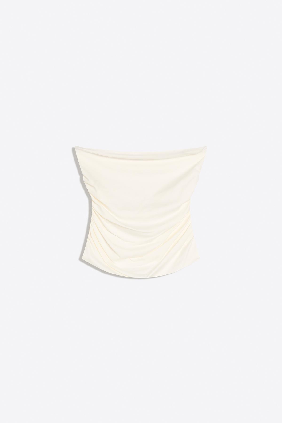 Bershka Büzgülü bandeau top görsel 5