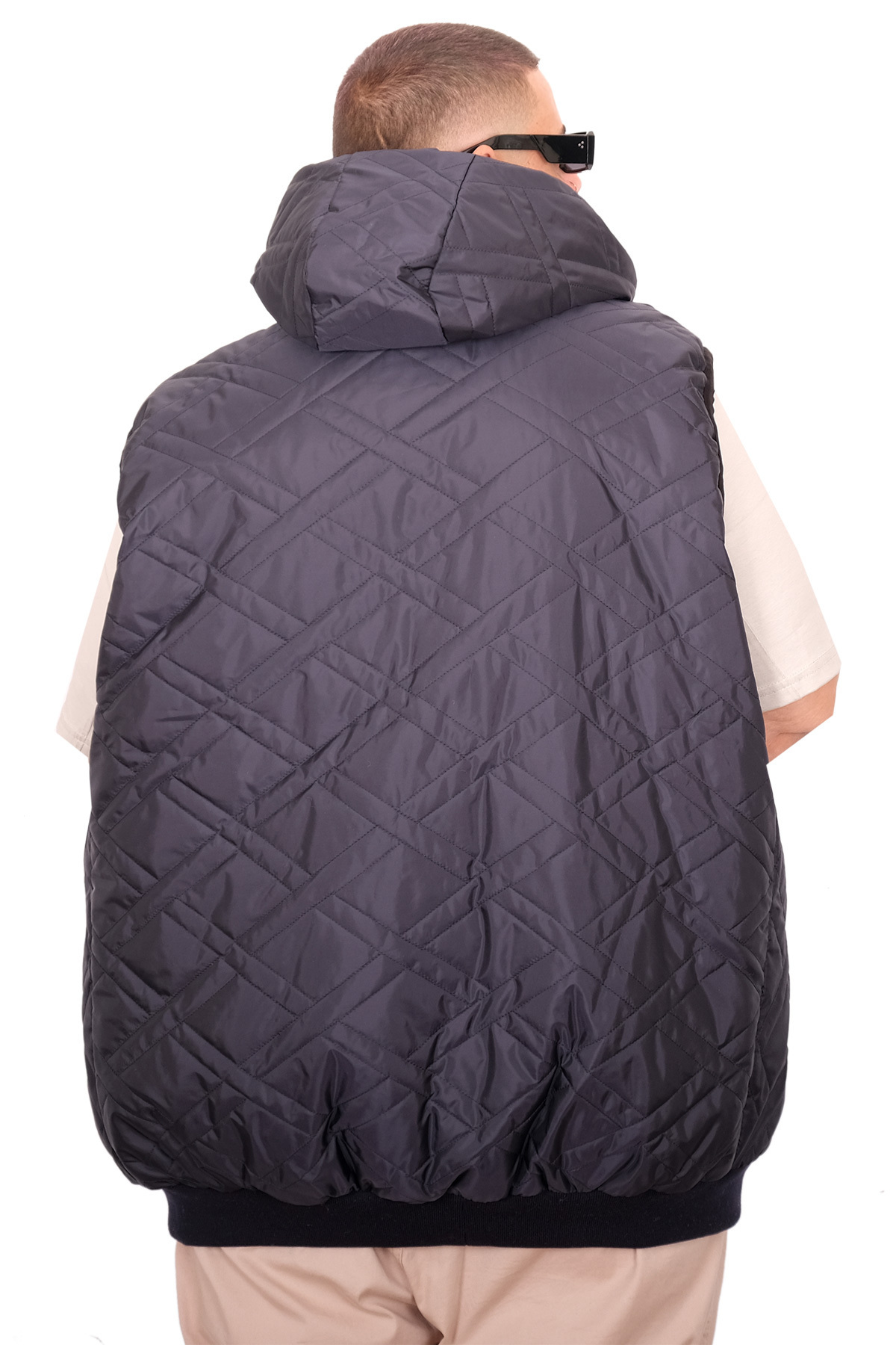 ModeXL Mode XL Büyük Beden Erkek Kapitone Yelek U25722 lacivert görsel 4