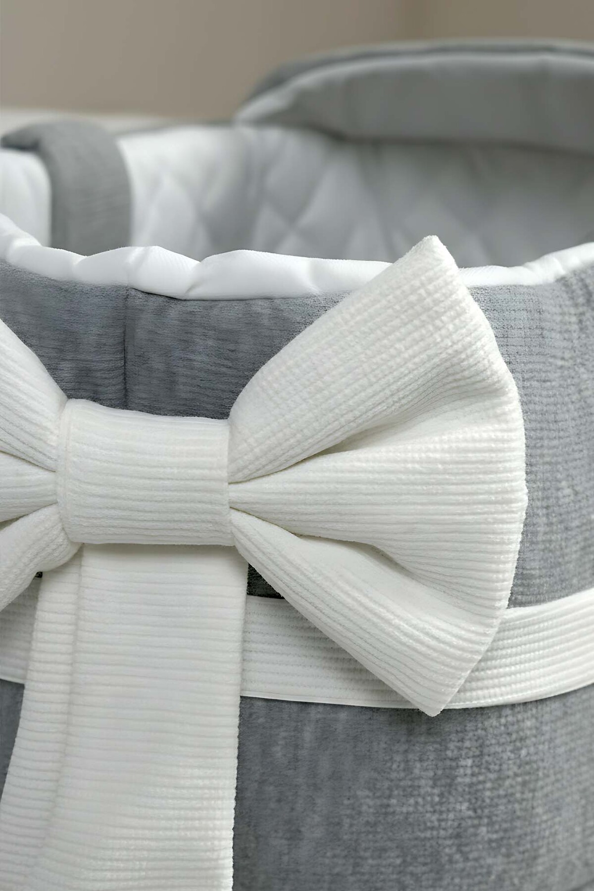 Rivaİstanbul Bow Kurdele Gri Bebek Taşıma Çantası fotoğrafı 6 (önizleme)