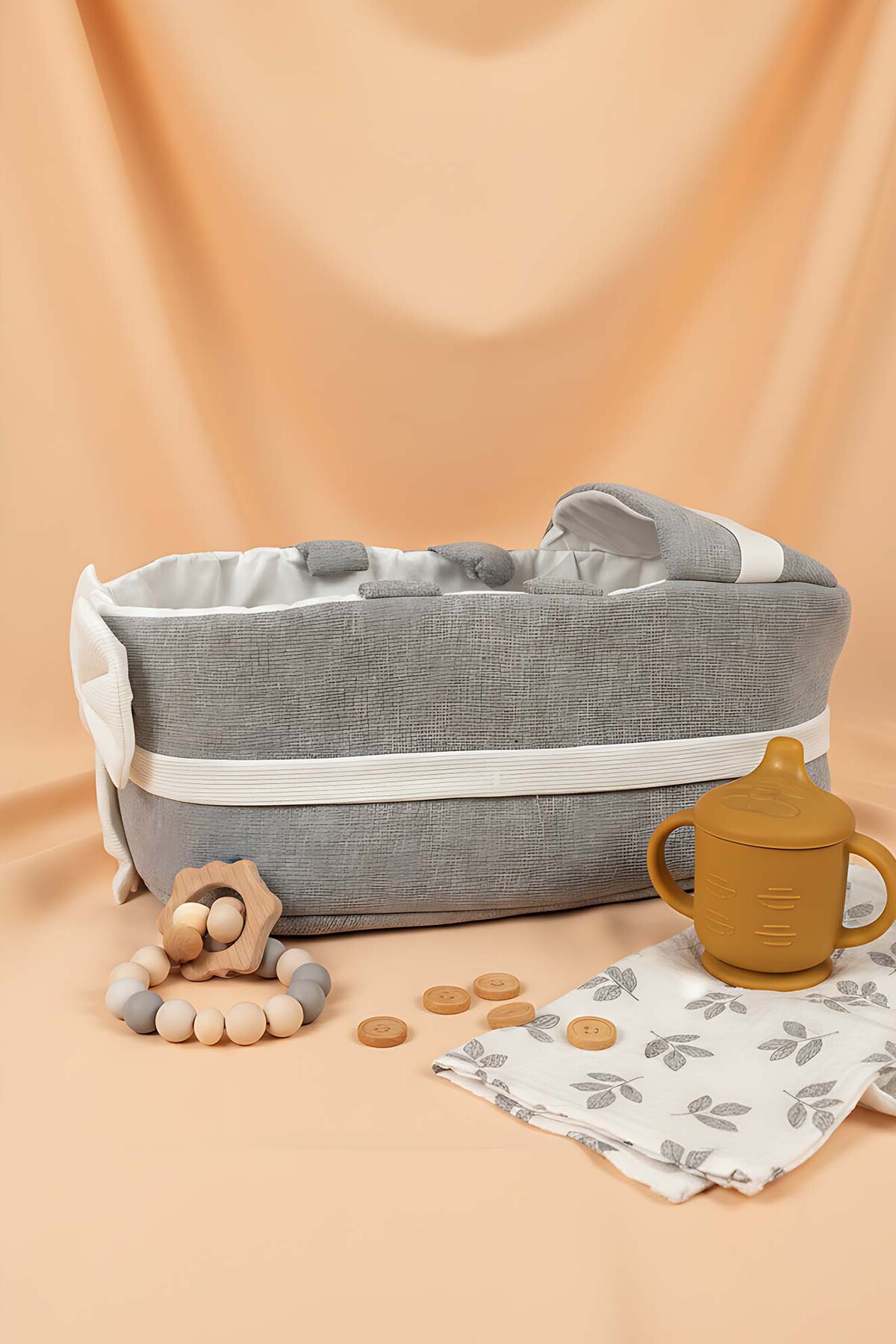 Rivaİstanbul Bow Kurdele Gri Bebek Taşıma Çantası fotoğrafı 2 (önizleme)