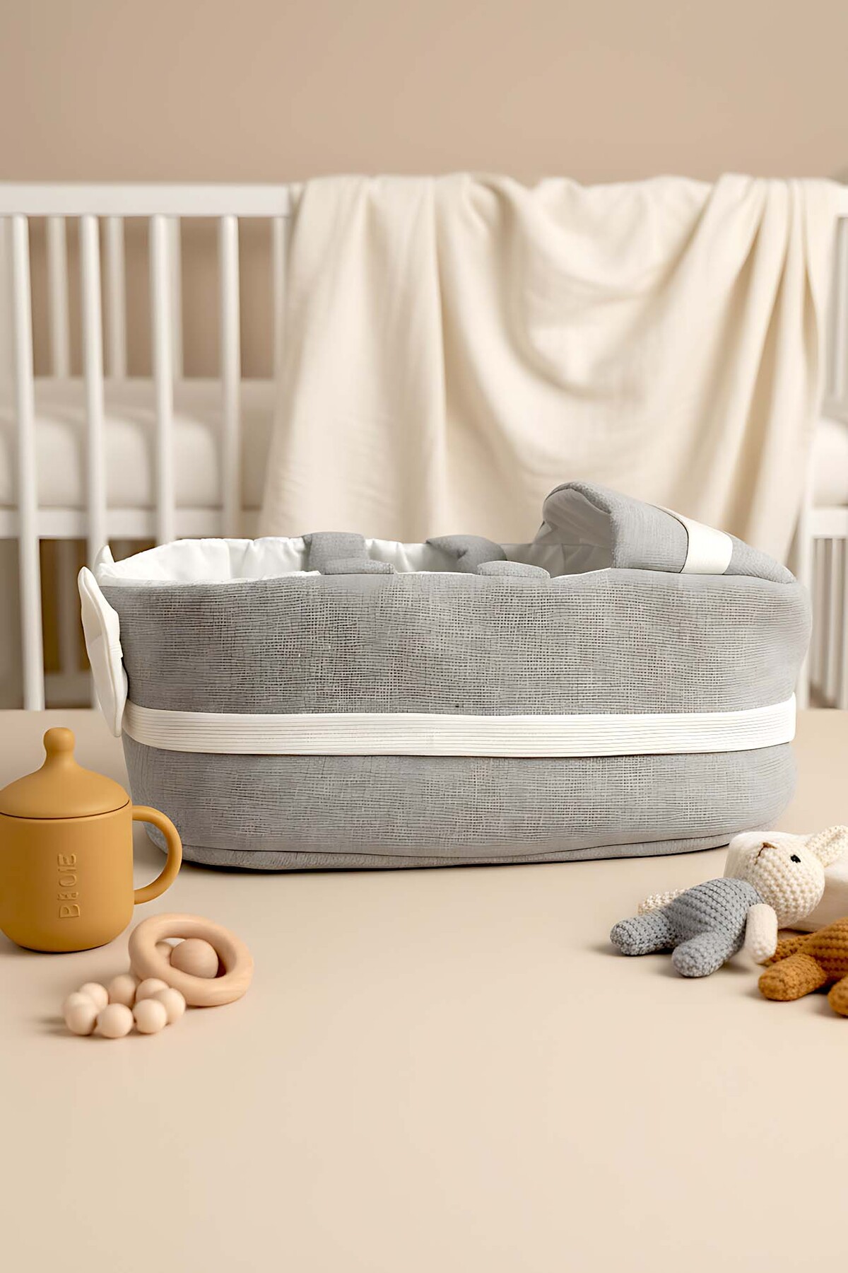 Rivaİstanbul Bow Kurdele Gri Bebek Taşıma Çantası fotoğrafı 4 (önizleme)