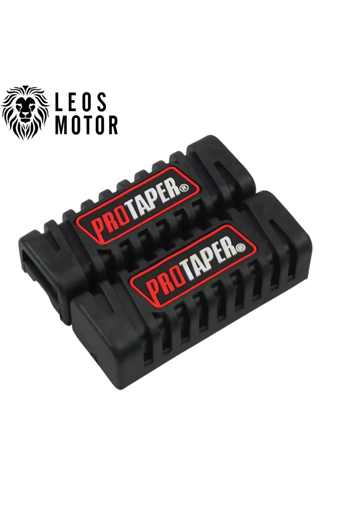 LEOS MOTOR Protaper Motosiklet Ön Basamak Lastiği Siyah Kırmızı