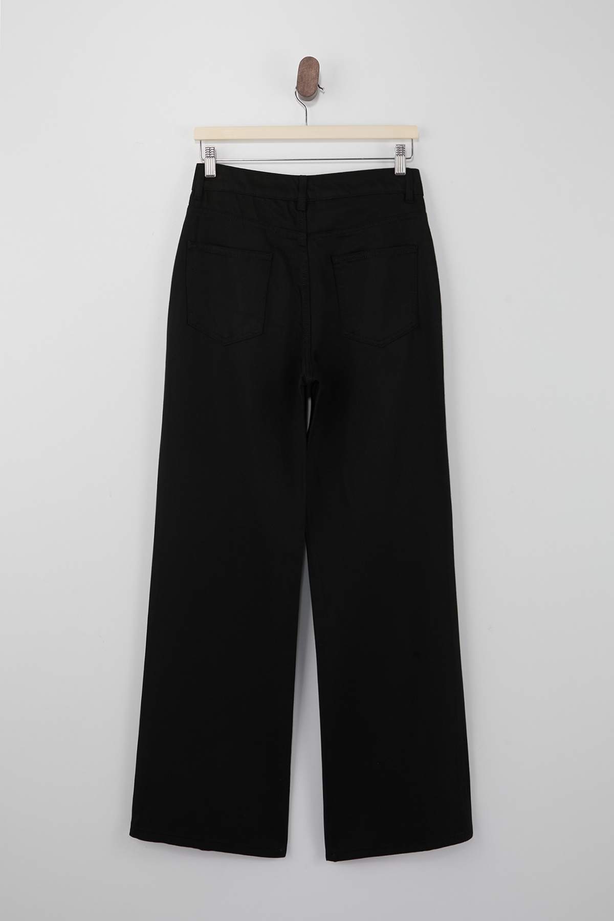 Trendyolmilla  Siyah SOLMAYAN SİYAH Tencel™ Yüksek Bel Uzun Boy Wide Leg Jeans TWOSS26JE00082 - Görsel 6