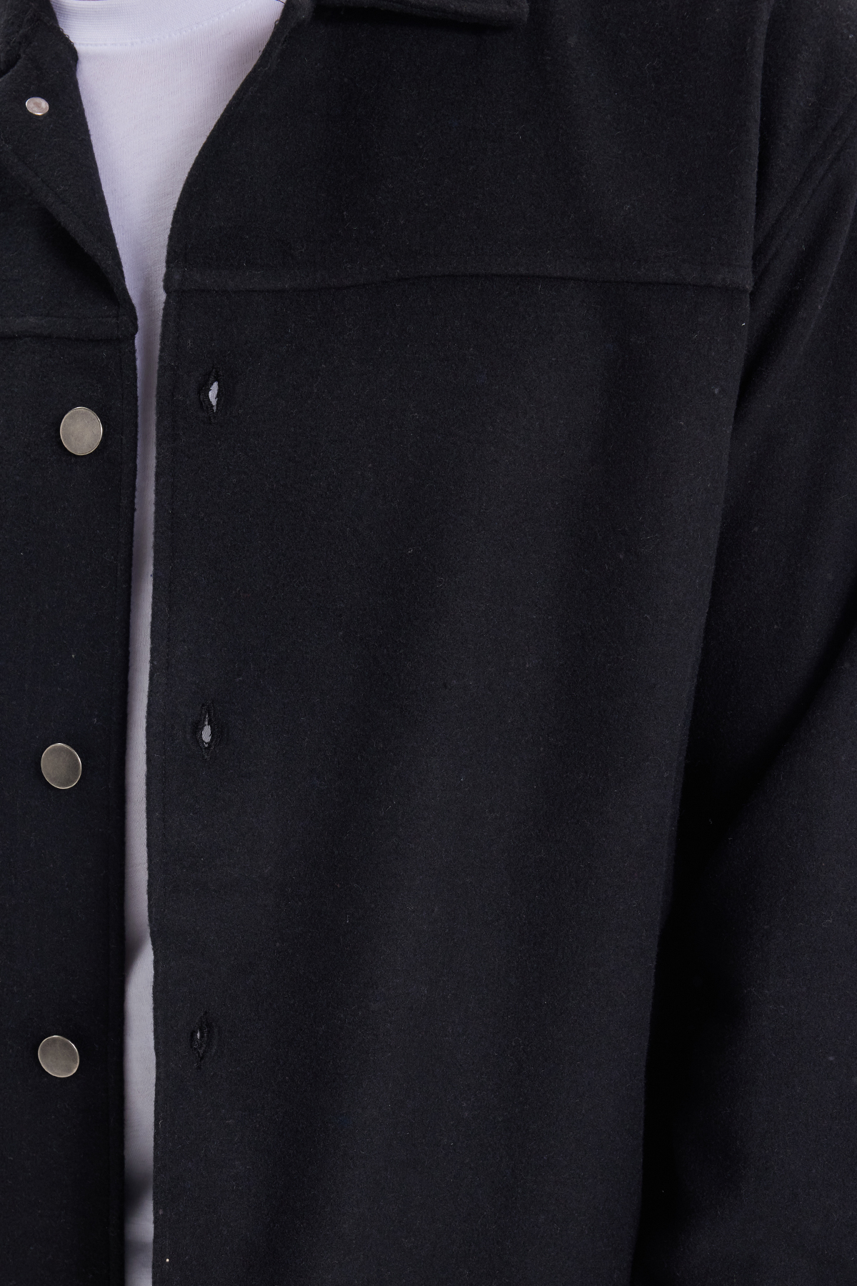 Tudors  Erkek Relax Fit Rahat Kesim Yandan Flota Cep Oduncu Siyah Kaşe Ceket Mont Gömlek - Görsel 3