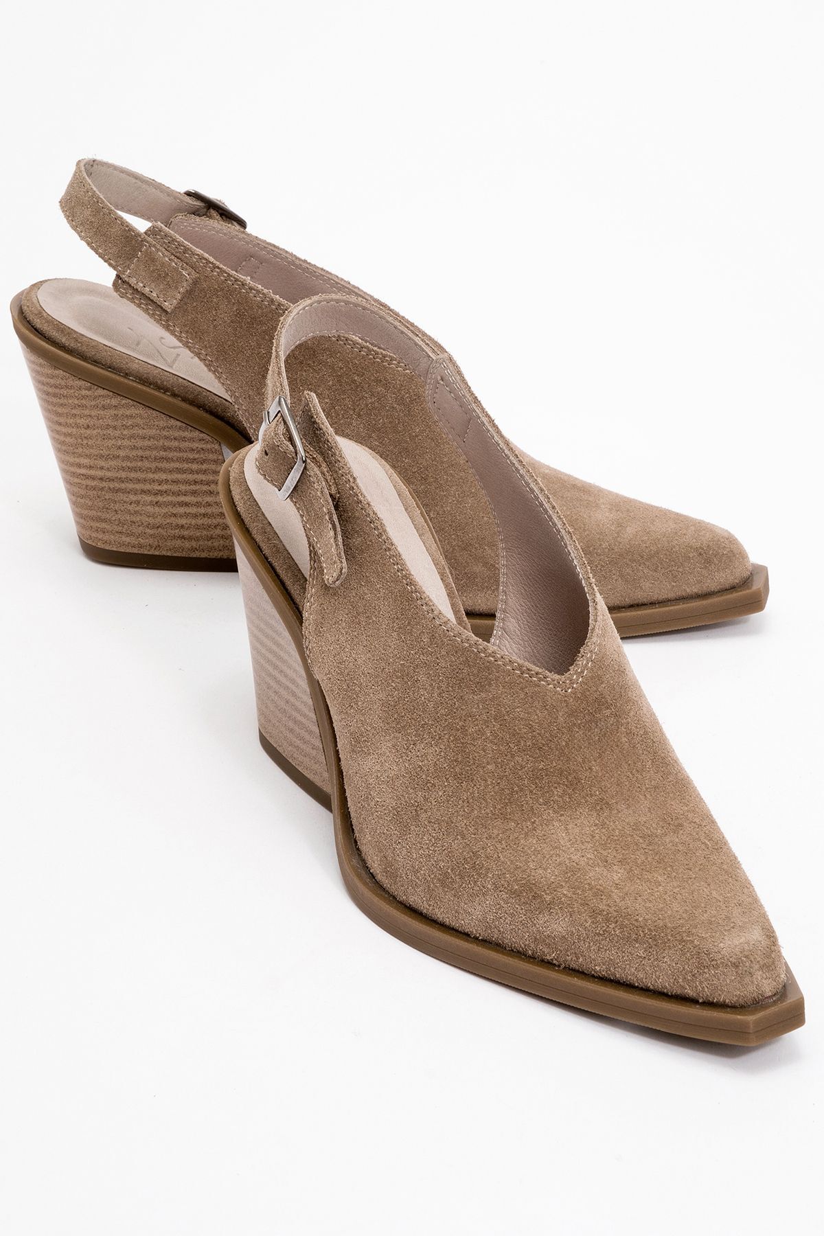 Zeynep Sıradağlı Dámske westernové sandále Vales z pravej kože, norkový semiš