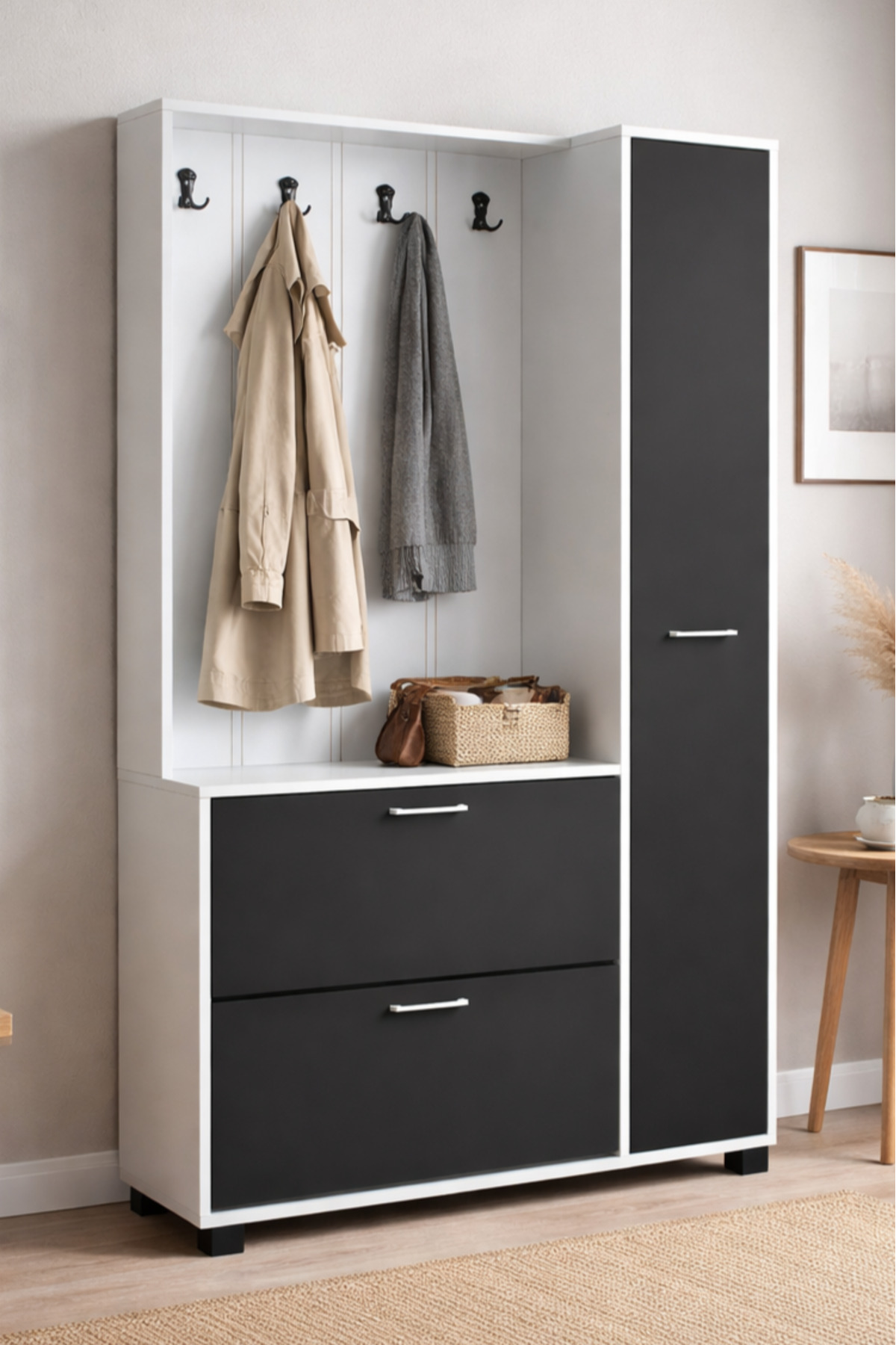 Milas Coat Rack with Falling Cover Hanger - Anthracite