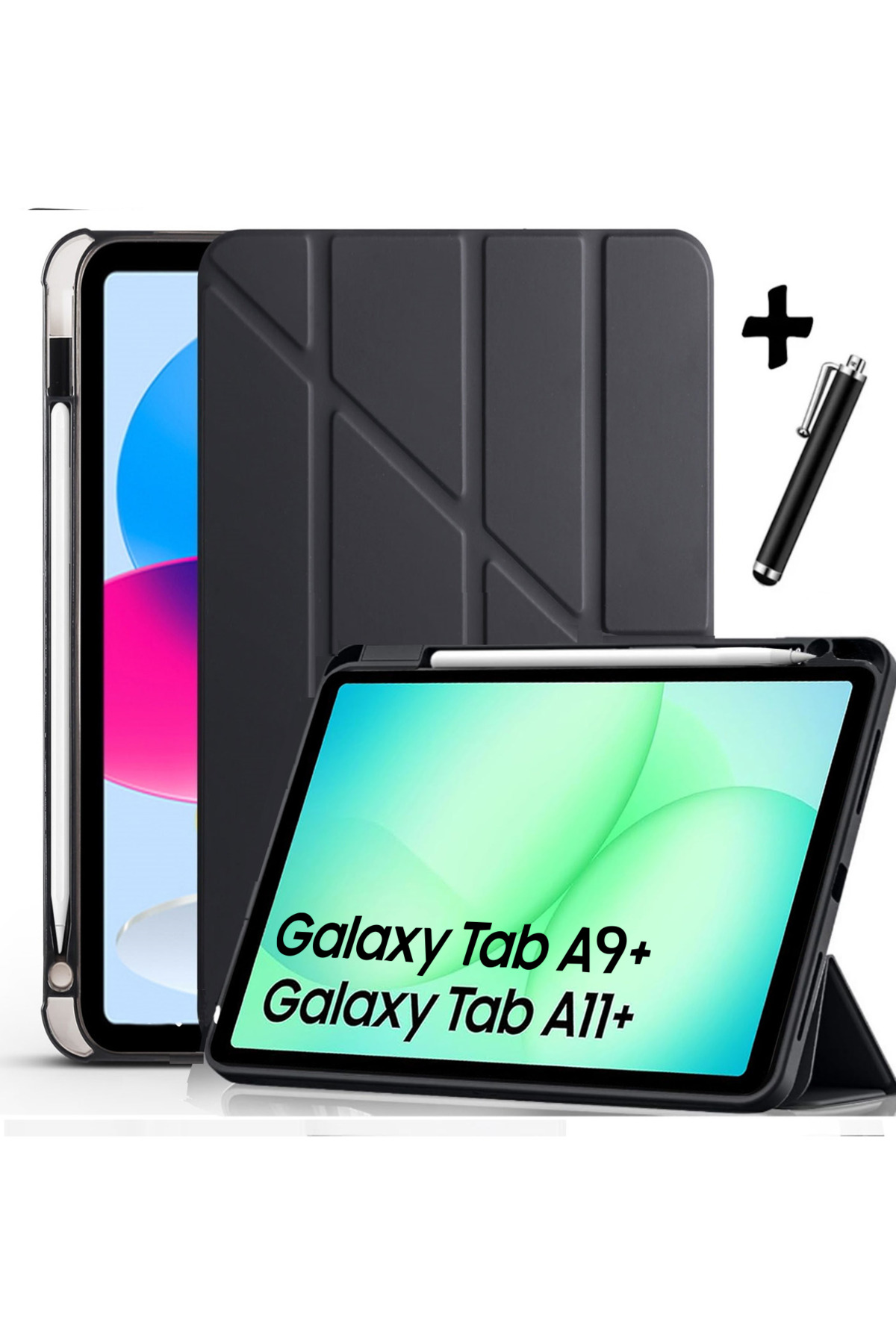 Galaxy Tab A11 Plus/A9 Plus 11 Inch Compatible Case Pencil Compartment Sleep Mode Silicone Cover Sm-x230