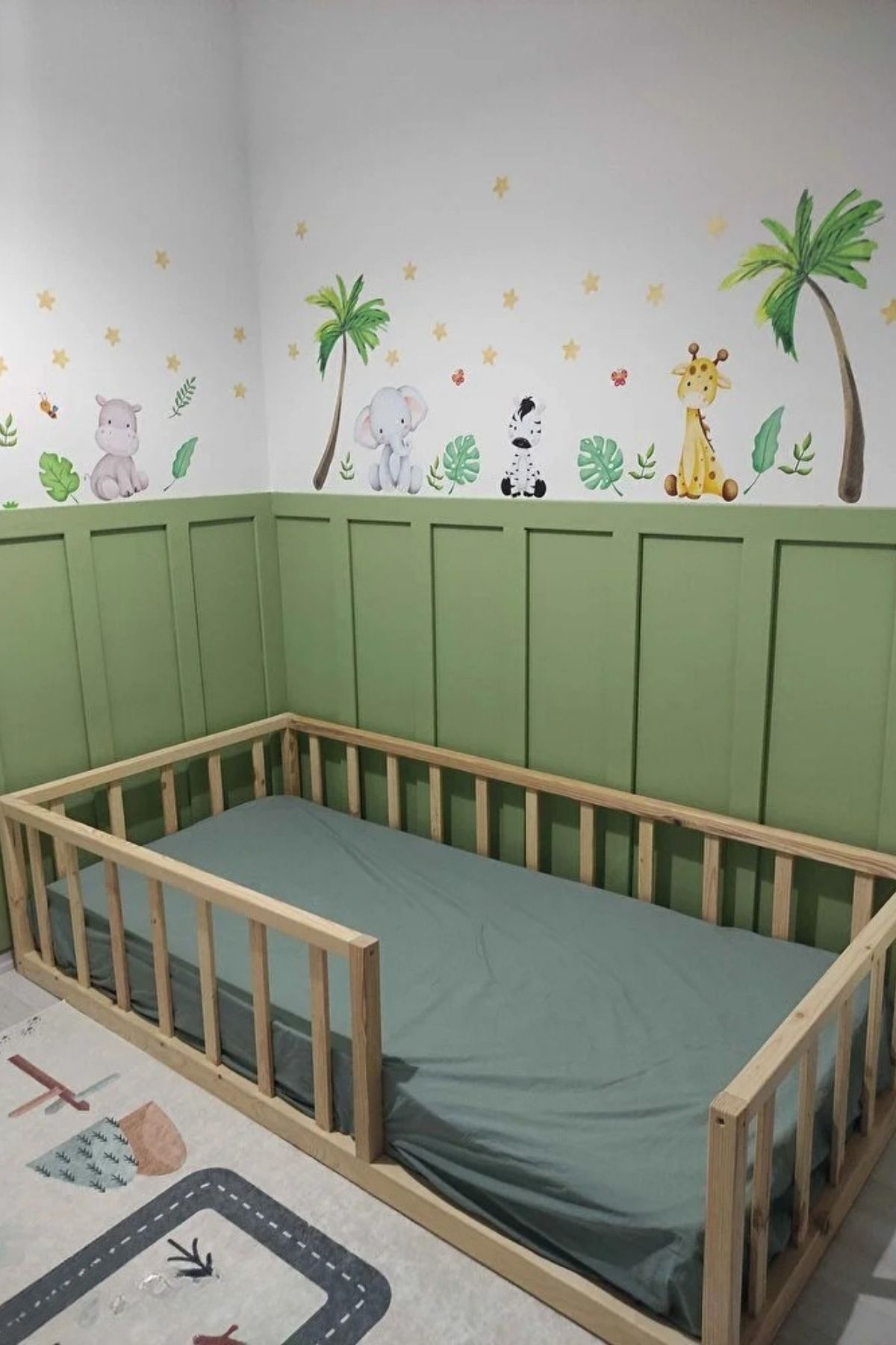 Loolpi Home Luna Montessori Bebek ve Çocuk Karyolası Doğal Ahşap Yatak Ayaksız fotoğrafı 3 (önizleme)