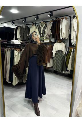 Muennesofi Lacivert Kloş Etek