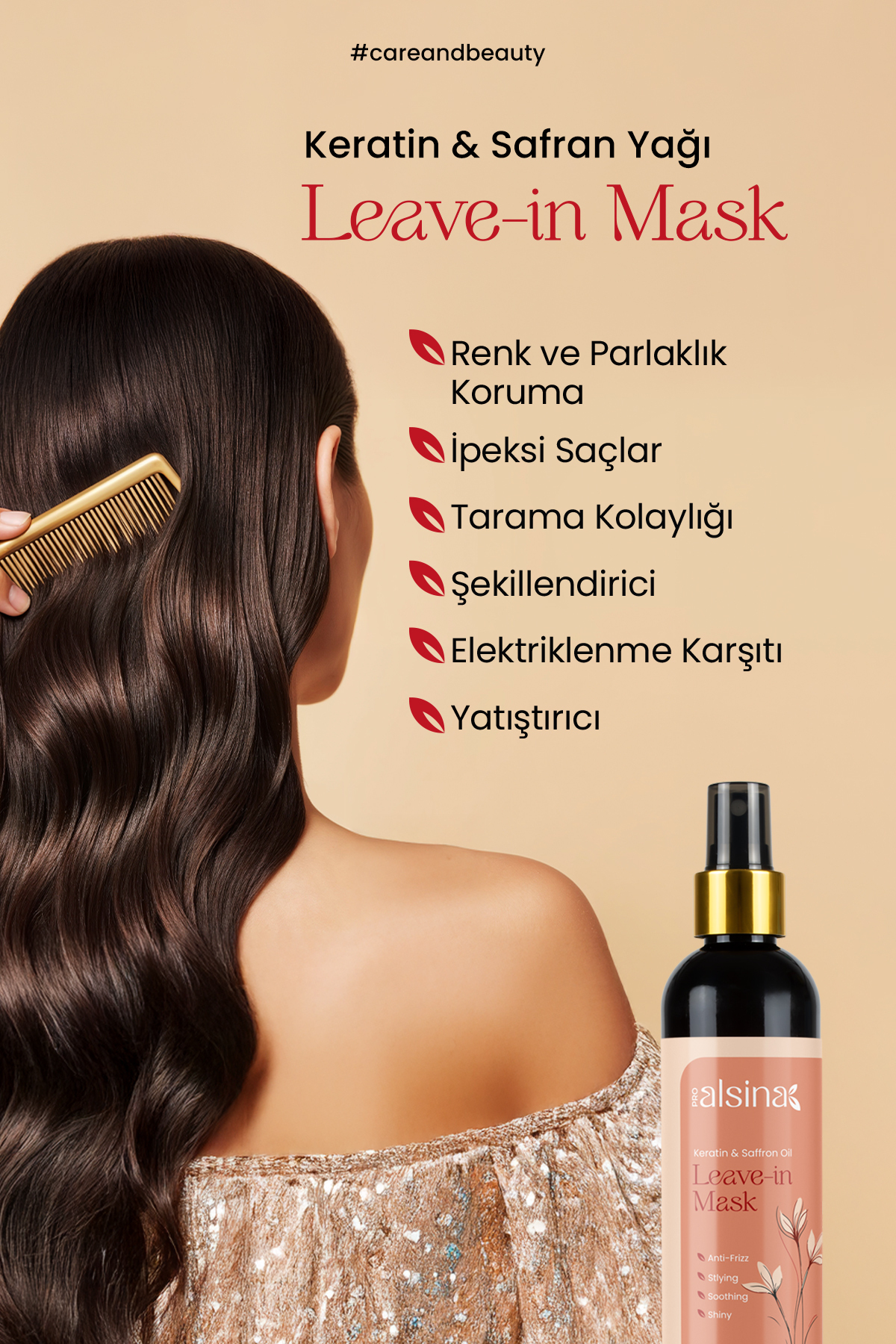 Keratin & Safran Durulanmayan Saç Bakım Maskesi 250 ml — 8683690485849 — تصویر 4 از 6