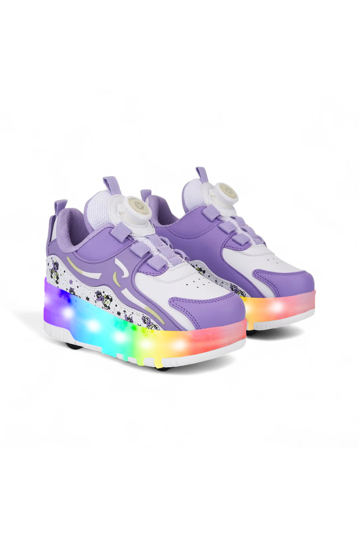 Resim ROCKY SPORT Nils Kız Çocuk Patenli, Işıklı Rahat Mor Spor Ayakkabı&Sneaker | 4 Teker Kaykay Ayakkabı 