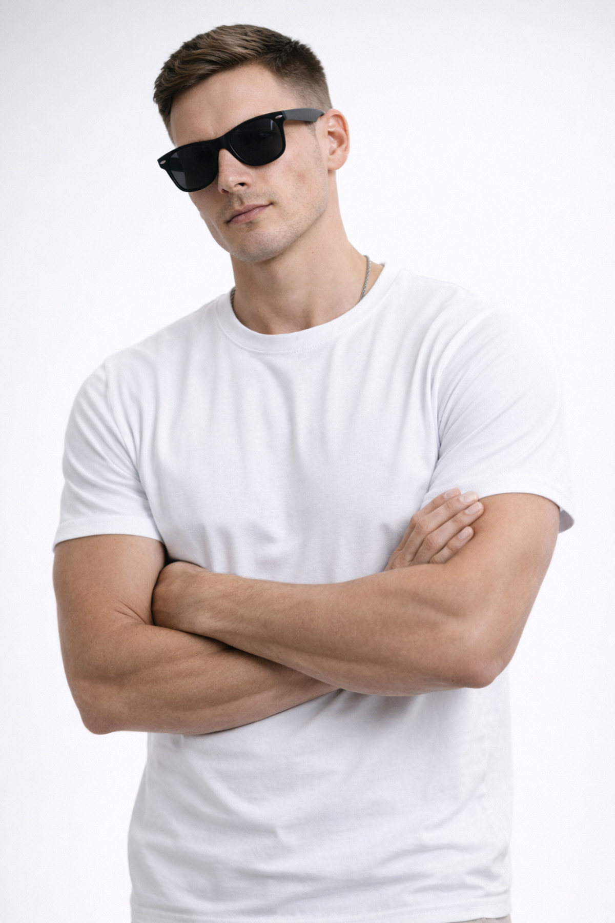 freemen  Erkek Beyaz Regular Fit Basic Tişört, Bisiklet Yaka, Pamuklu 30/1 Süprem Kumaş, Rahat Günlük Giyim - Görsel 2