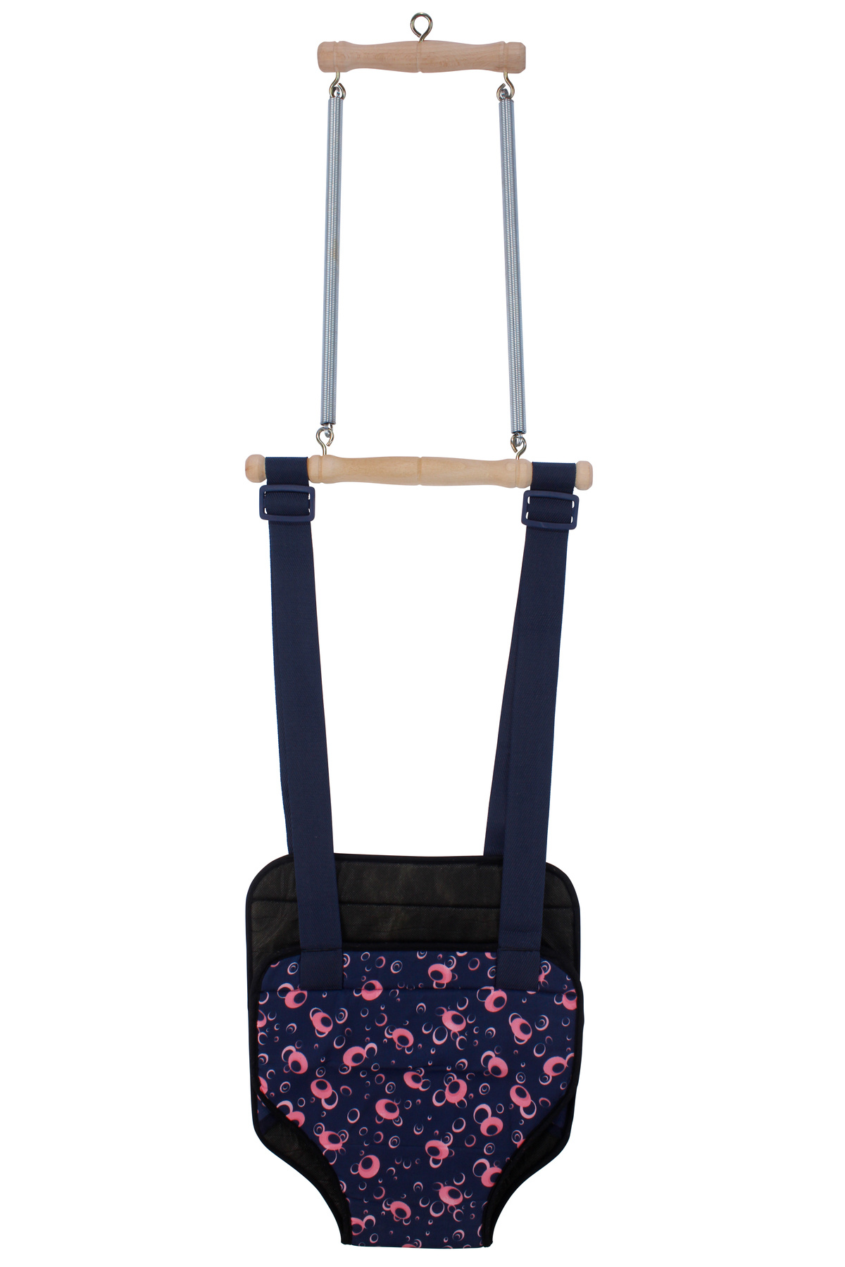 bebegen Lacivert Pembe Yuvarlak Desenli Hoppala Salıncak fotoğrafı 4 (önizleme)