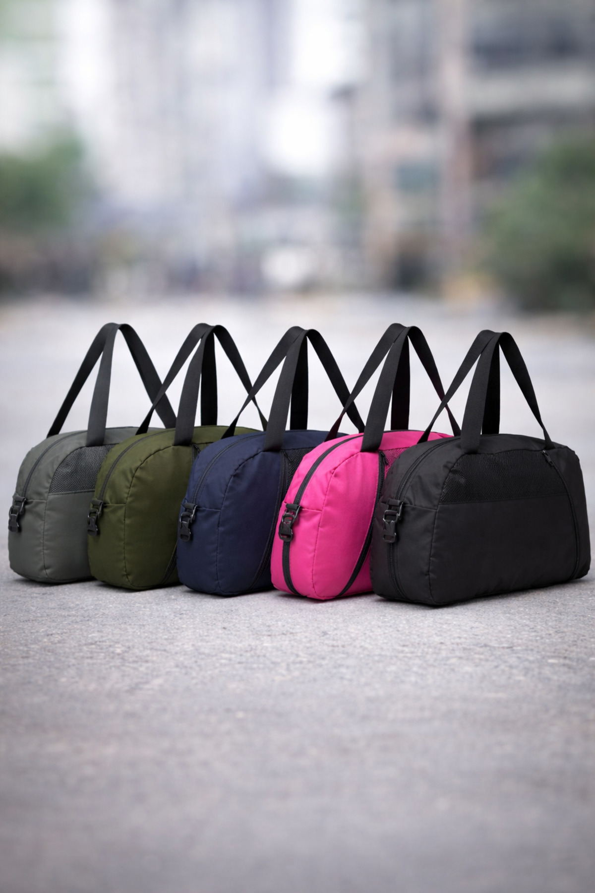 KAFF  3'lü Set D valiz Önü Cepli Ayarlanabilir Omuz Askılı El Seyahat Spor Çantası - Görsel 8