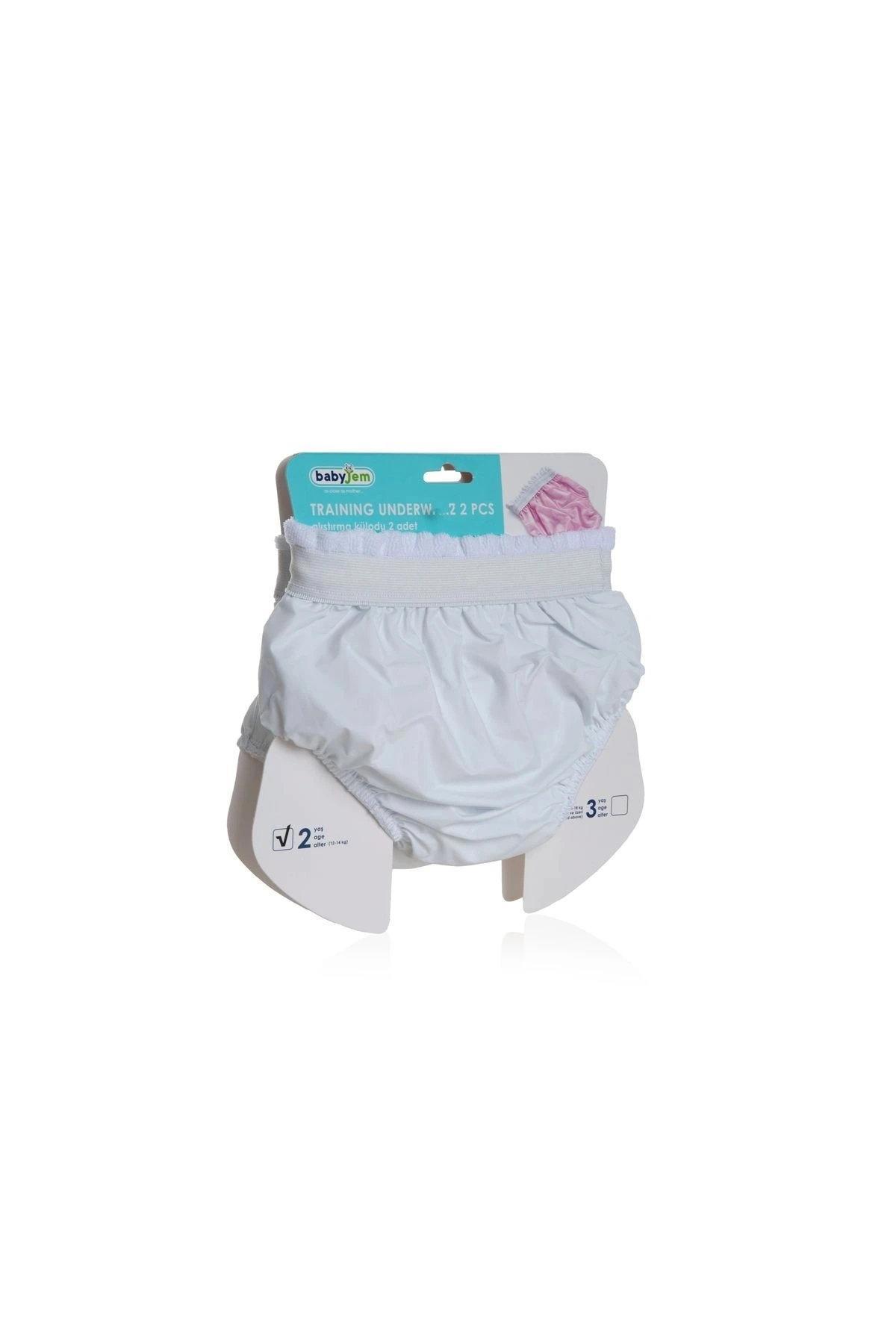 Babyjem 155 Alıştırma Külodu Kutulu 2 Li 2 Yaş Beyaz fotoğrafı 3 (önizleme)