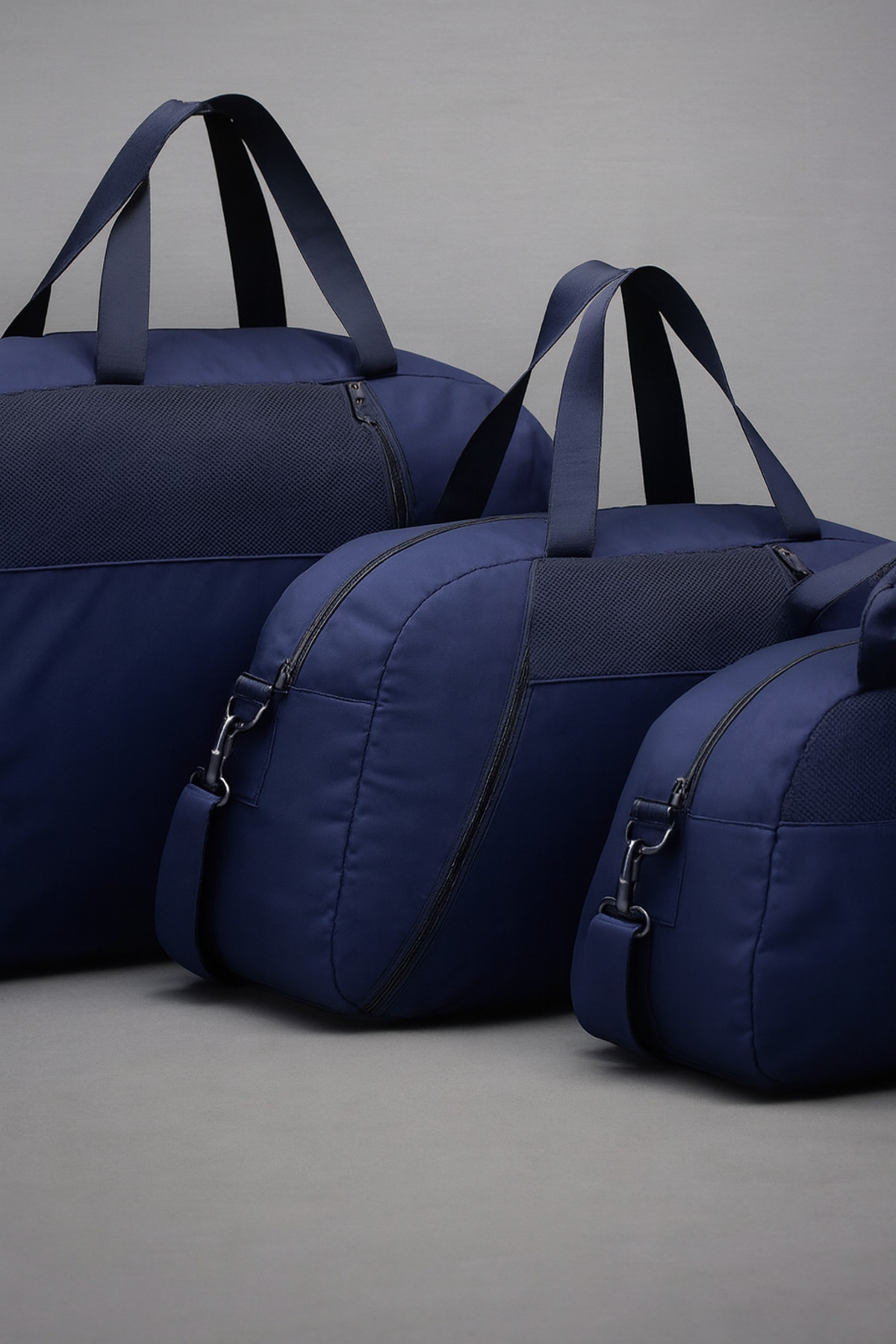 KAFF  3'lü Set D Lacivert valiz Önü Cepli Ayarlanabilir Omuz Askılı El Seyahat Spor Çantası - Görsel 4