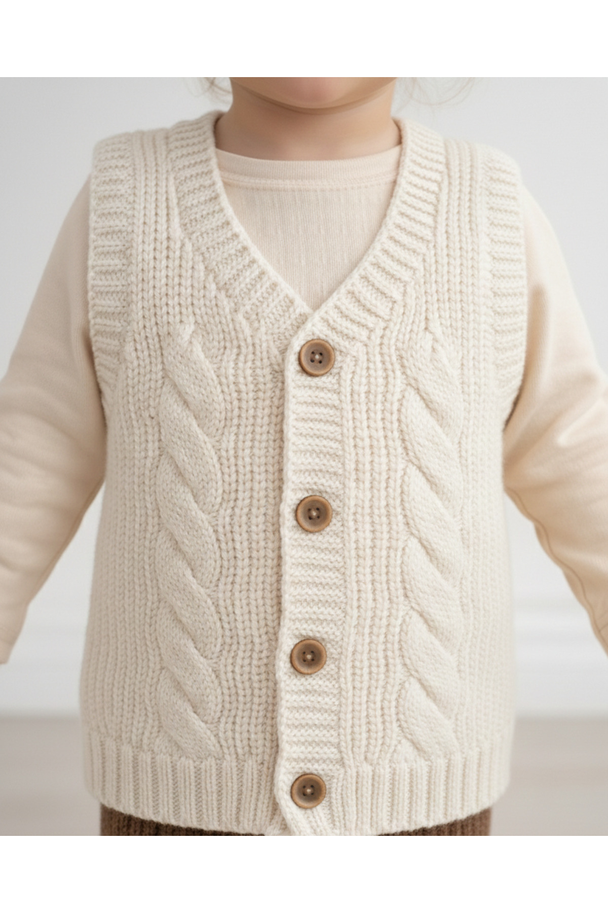 Nimini Kids Yeni Sezon Yumoş Örgü Desenli Triko Unisex Bebek Çocuk Yelek (0-8 yaş) fotoğrafı 2 (önizleme)