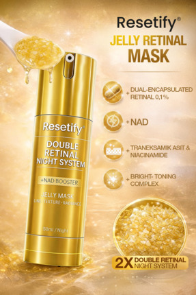 RESETIFY Jelly Retinal Mask(Maske) Double Retinal Night System +NAD Booster 5...