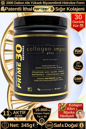 Dr.Sammy's Kolajen Prime 30 Gün 10.000 Mg Tip 1-3 Hidrolize Sığır Kolajeni+El...