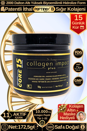 Dr.Sammy's Kolajen Core 15 Gün 10.000 Mg Tip 1-3 Hidrolize Sığır Kolajeni+Ela...