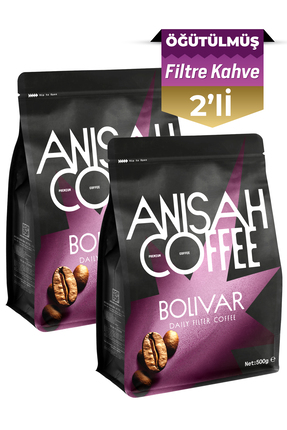 Anisah Coffee Bolivar Daily | Öğütülmüş Filtre Kahve | 2x500g | Orta Kavrulmu...
