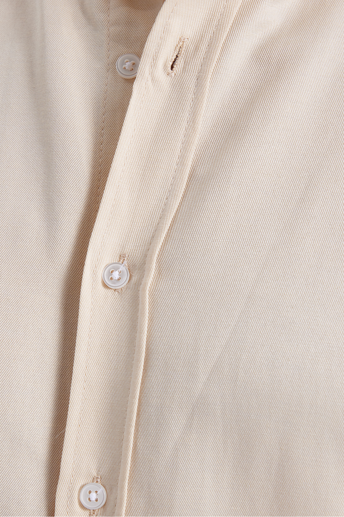Tudors  Erkek Slim Fit Dar Kesim Pamuklu Kolay Ütü Krem Düğmeli Yaka Gömlek - Görsel 6